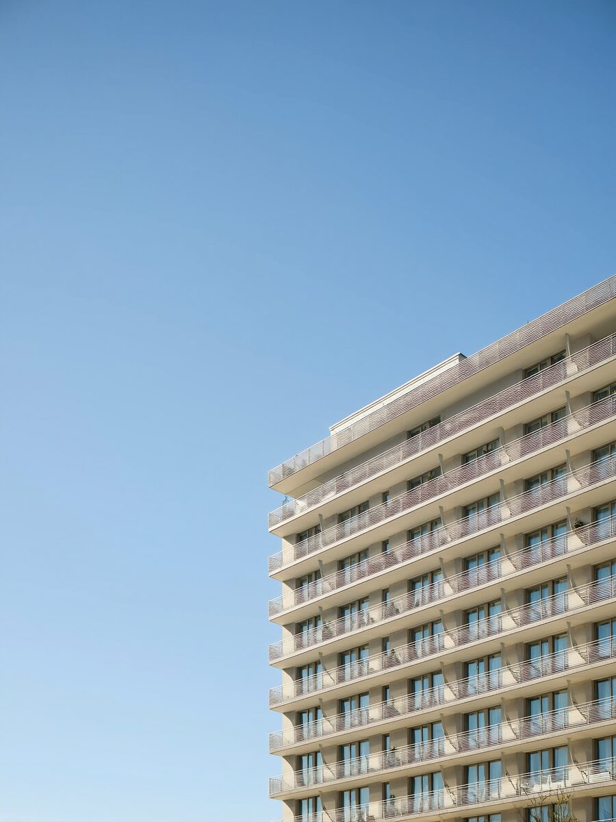 Contemporary apartment building facade
